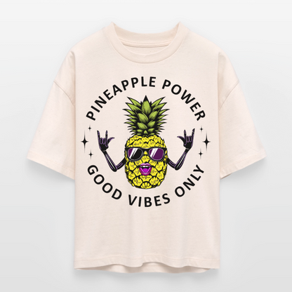 Pineapple Power Design – Frauen Boxy Bio-T-Shirt - Natur