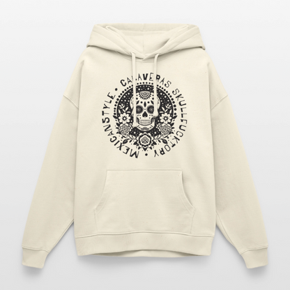 Sugar Skull Black Design - Oversized Unisex Hoodie - Natur