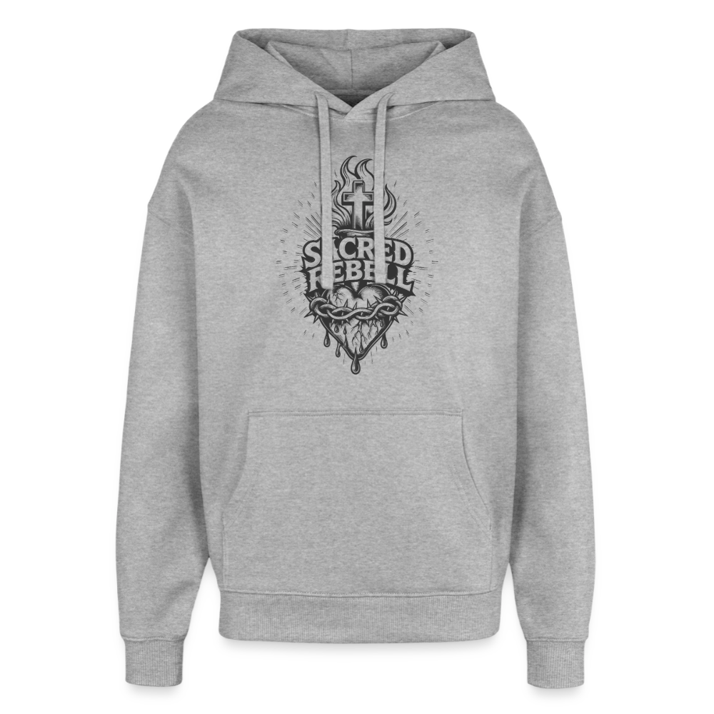 Sacred Rebell Design – Oversized Unisex Hoodie - Grau meliert