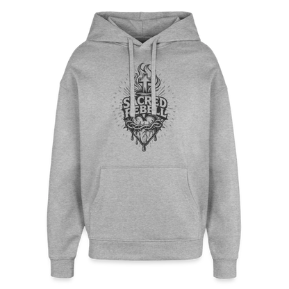 Sacred Rebell Design – Oversized Unisex Hoodie - Grau meliert
