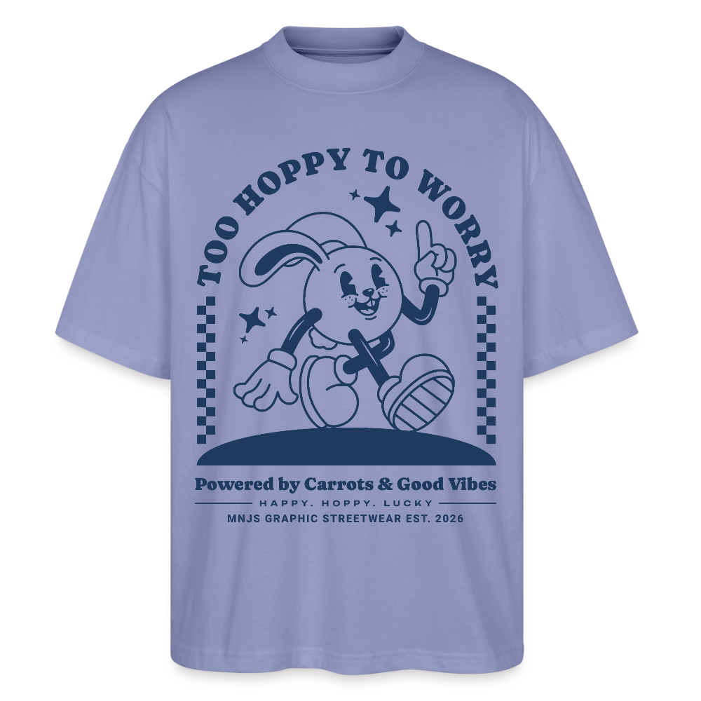 Too Hoppy Too Worry Design – Oversized Unisex Bio T-Shirt - Violett