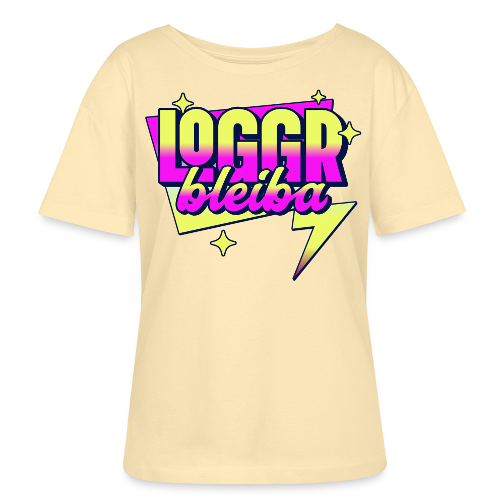 Logo bleibt Design – Rundhals Frauen Bio-T-Shirt - Creme
