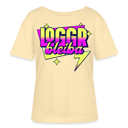 Logo bleibt Design – Rundhals Frauen Bio-T-Shirt - Creme