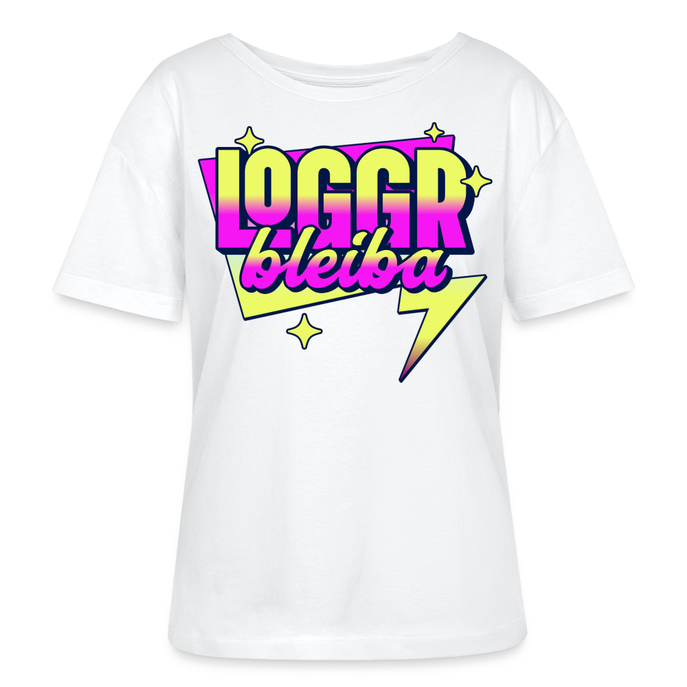 Logo bleibt Design – Rundhals Frauen Bio-T-Shirt - Weiß