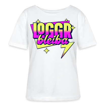 Logo bleibt Design – Rundhals Frauen Bio-T-Shirt - Weiß