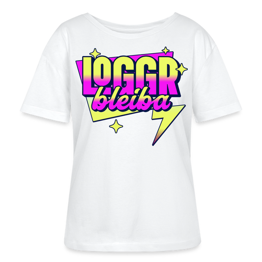 Logo bleibt Design – Rundhals Frauen Bio-T-Shirt - Weiß