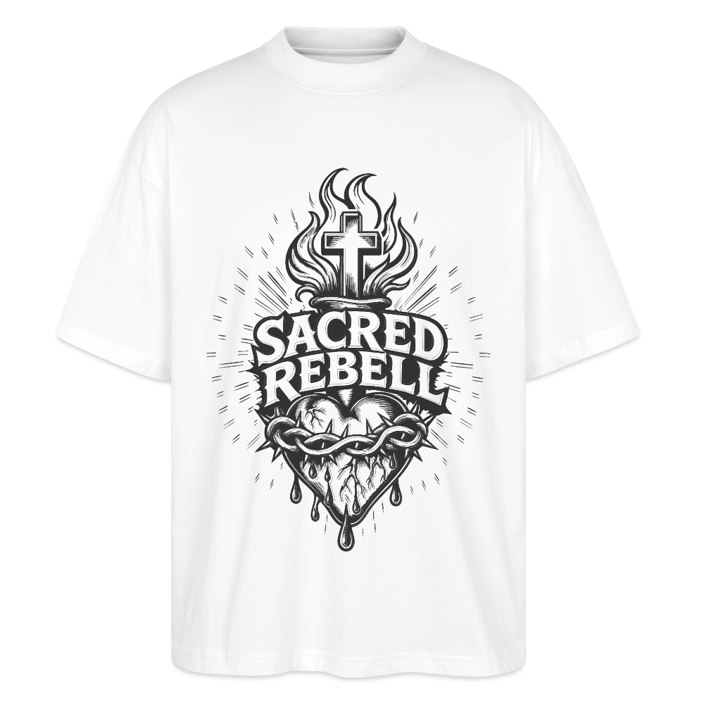 Sacred Rebell Design – Oversized Unisex Bio T-Shirt - Weiß