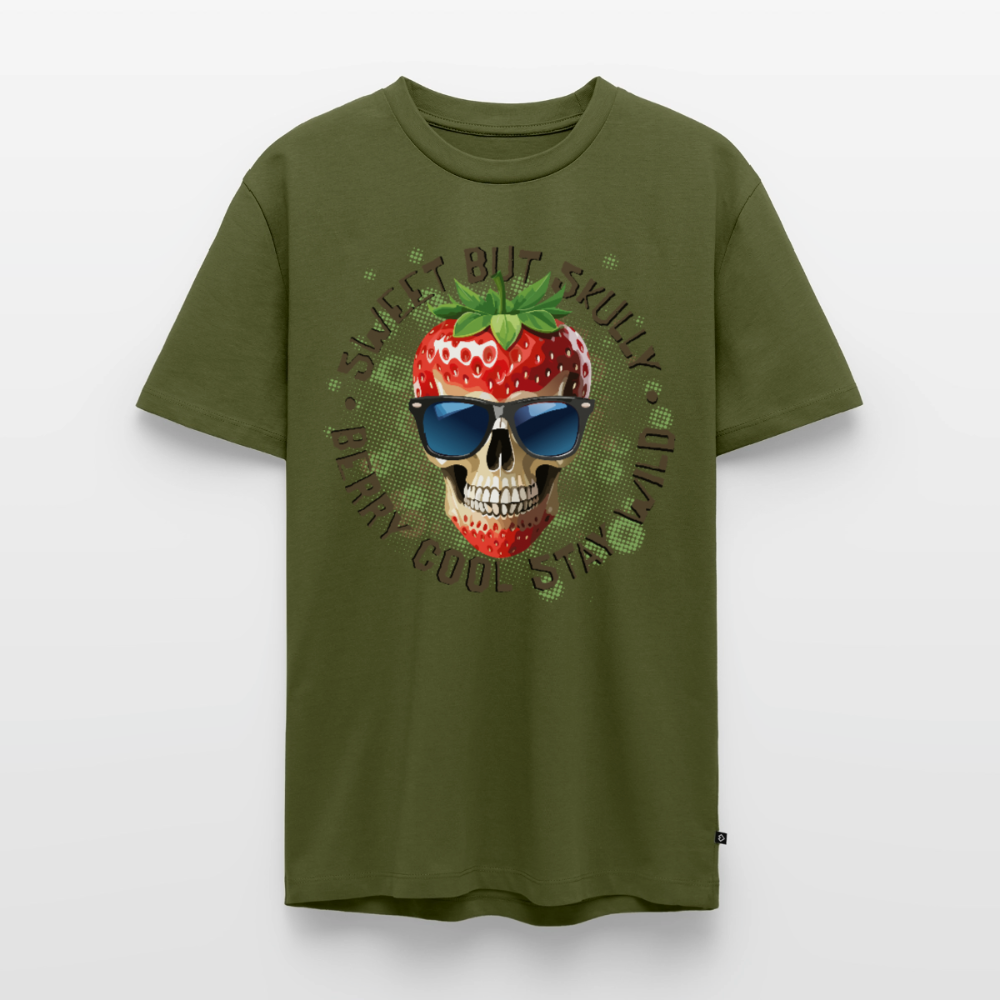 Strawberry Skull Design – Männer Premium T-Shirt - Khaki