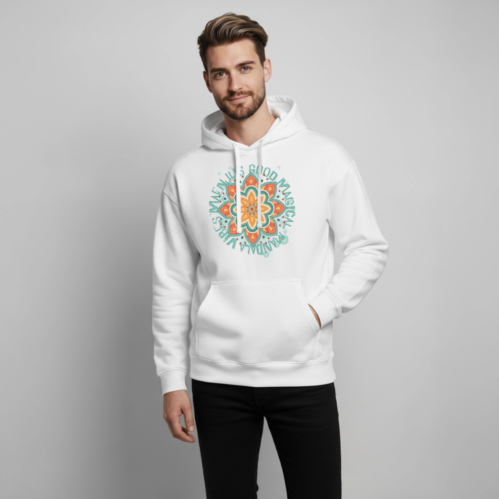 Mandala Türkis Design – Oversized Unisex Hoodie - Weiß