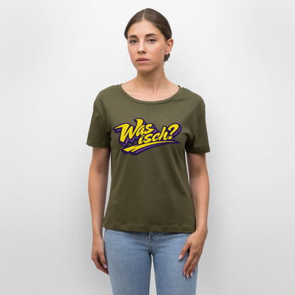 Was isch? Design – Rundhals Frauen Bio-T-Shirt - Khaki