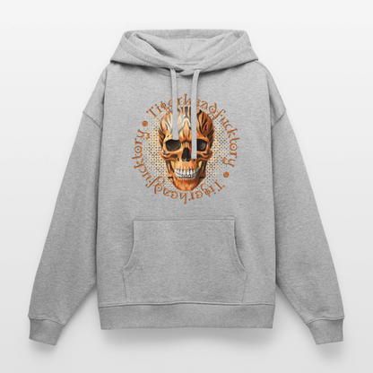Tiger Skull Design – Oversized Unisex Hoodie - Grau meliert