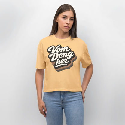 Vom Deng her Design – Frauen Boxy Bio-T-Shirt - Mispel