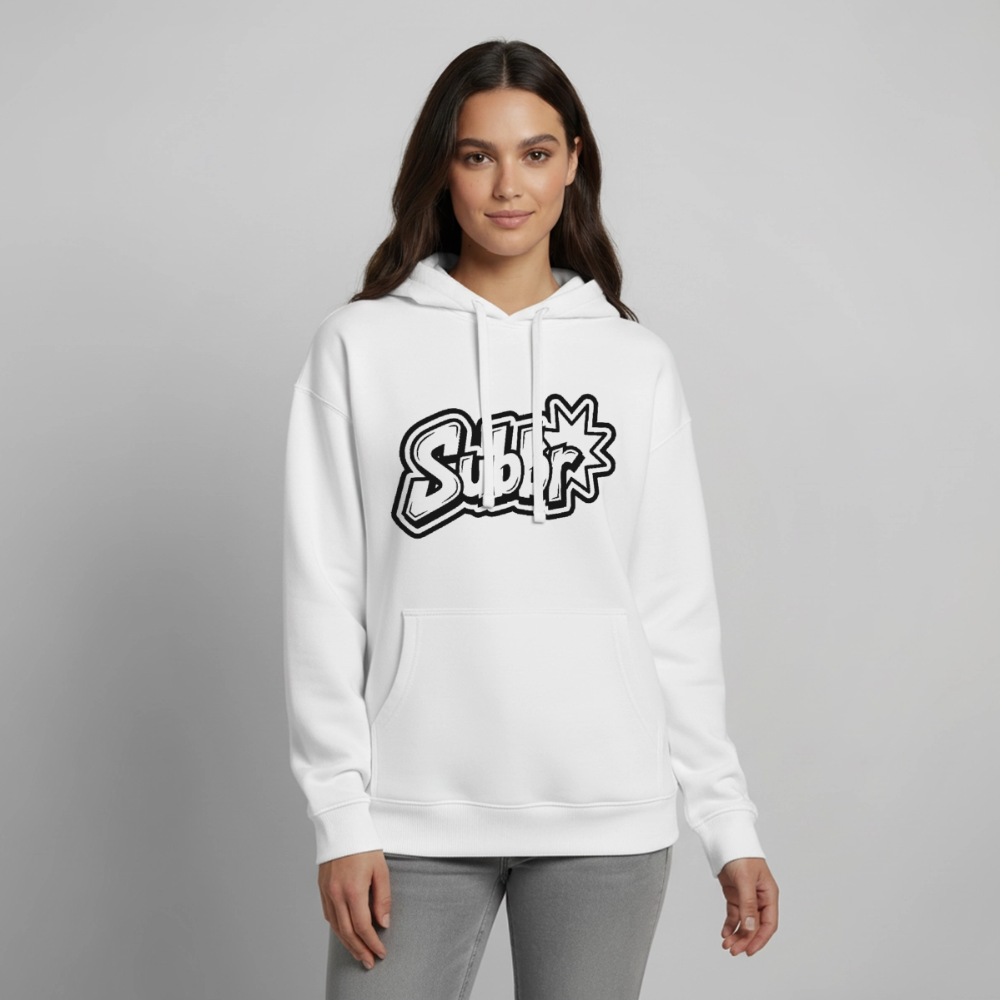Suburb Design – Oversized Unisex Hoodie - Weiß