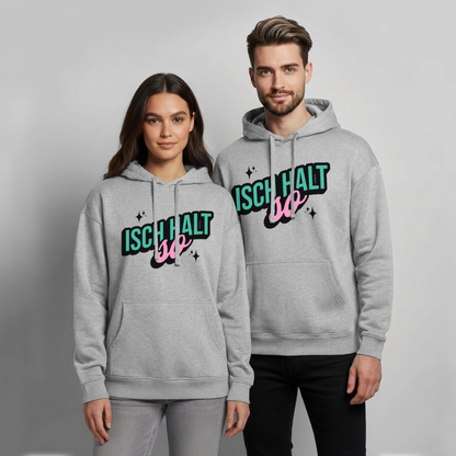 Isch halt so Design – Oversized Unisex Hoodie - Grau meliert