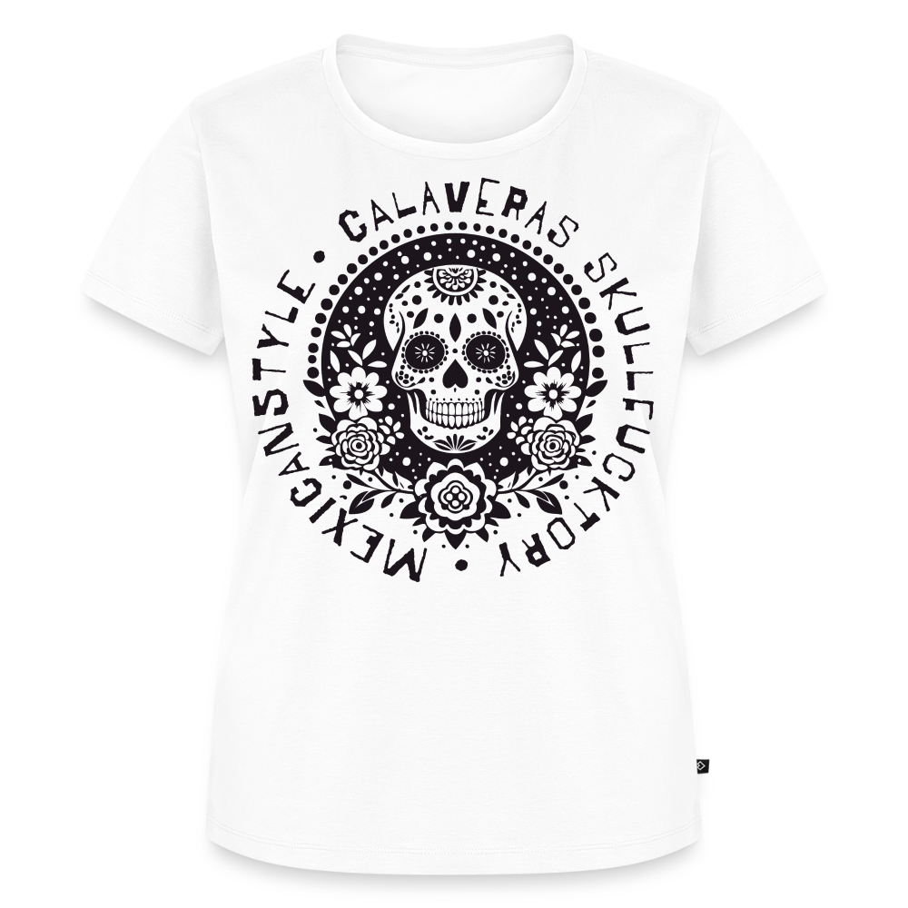Sugar Skull Black Design - Frauen Premium T-Shirt - Weiß