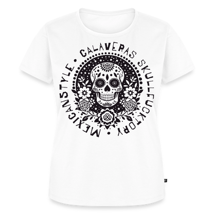Sugar Skull Black Design - Frauen Premium T-Shirt - Weiß