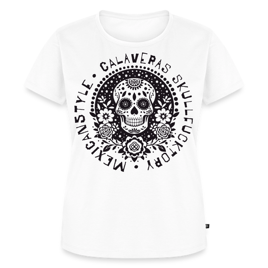 Sugar Skull Black Design - Frauen Premium T-Shirt - Weiß