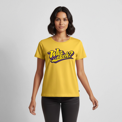 Was isch? Design – Frauen Premium T-Shirt - Sonnengelb