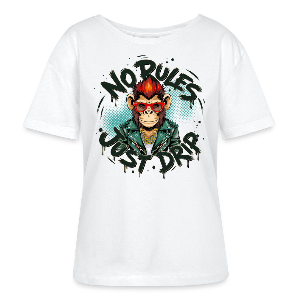Monkey No Rules Design – Rundhals Frauen Bio-T-Shirt - Weiß