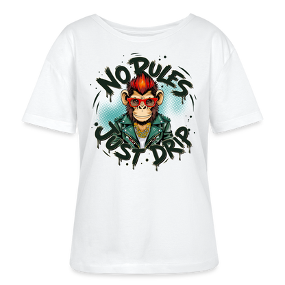 Monkey No Rules Design – Rundhals Frauen Bio-T-Shirt - Weiß