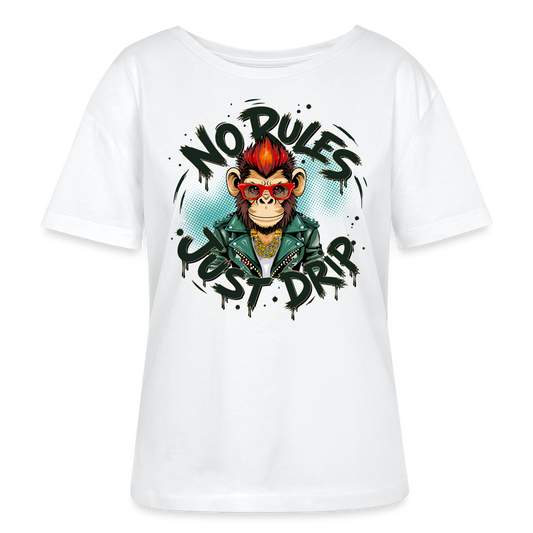 Monkey No Rules Design – Rundhals Frauen Bio-T-Shirt - Weiß