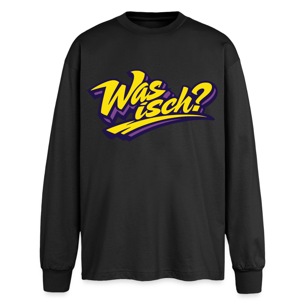 Was isch? Design – Oversized Langarmshirt - Schwarz