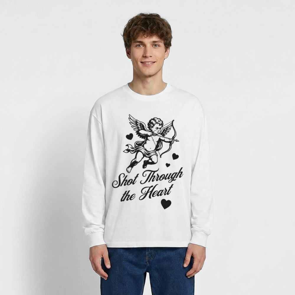 Amor Design – Oversized Langarmshirt - Weiß