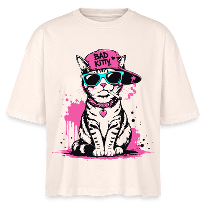 Street Kitty Design – Frauen Boxy Bio-T-Shirt - Natur