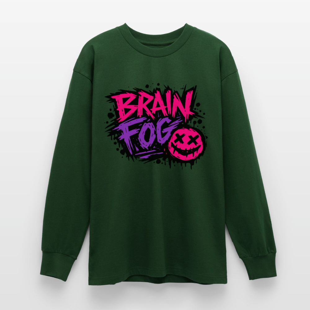 Brain Fog Design – Oversized Langarmshirt - Flaschengrün