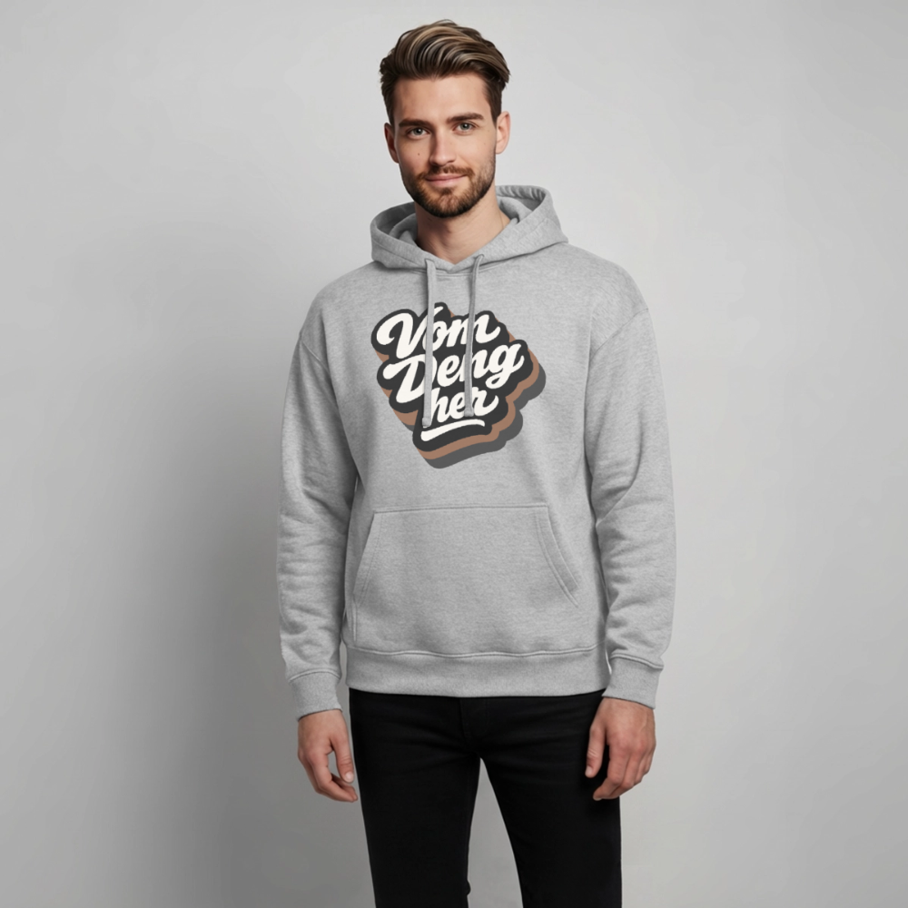 Vom Deng her Design – Oversized Unisex Hoodie - Grau meliert