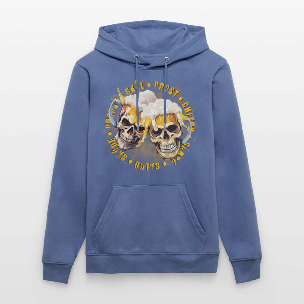 Party Skull Design – Unisex Bio-Hoodie - Blau