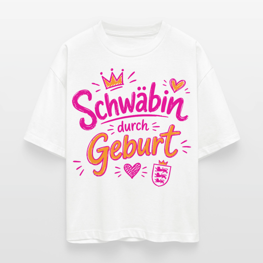 Schwäbin durch Geburt – Frauen Boxy Bio-T-Shirt - Weiß