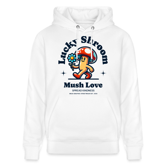 Lucky Shroom Design – Unisex Bio-Hoodie - Weiß