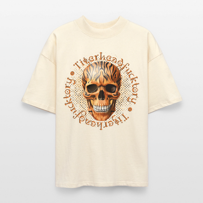 Tiger Skull Design – Oversized Unisex Bio T-Shirt - Natur