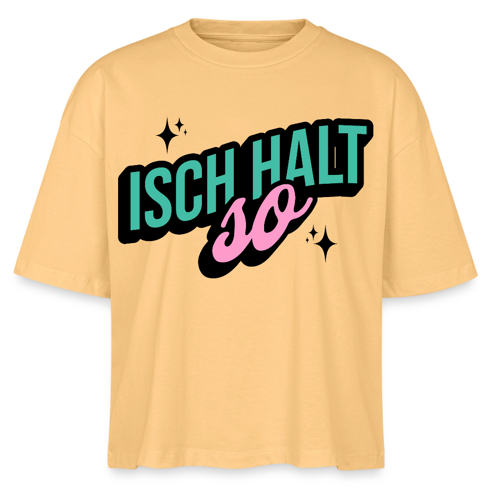 Isch halt so Design – Frauen Boxy Bio-T-Shirt - Mispel