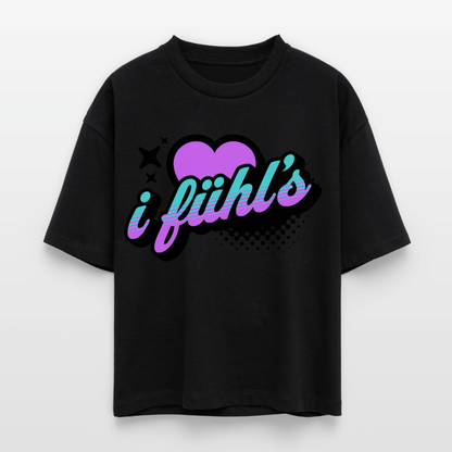 i fühl‘s Design – Frauen Boxy Bio-T-Shirt - Schwarz