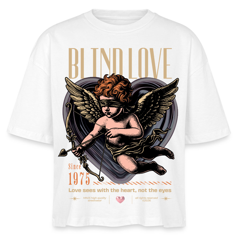 Blind Love Design – Frauen Boxy Bio-T-Shirt - Weiß