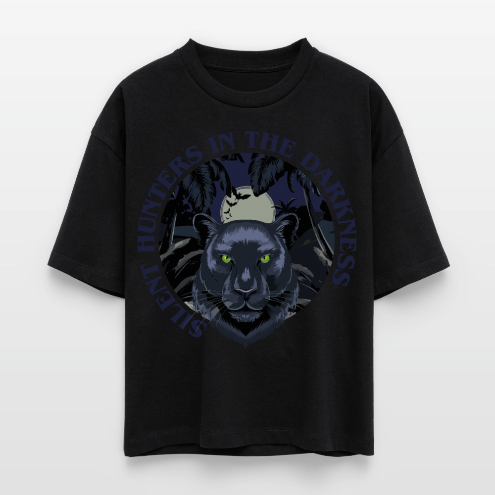 Silent Hunter Design – Frauen Boxy Bio-T-Shirt - Schwarz