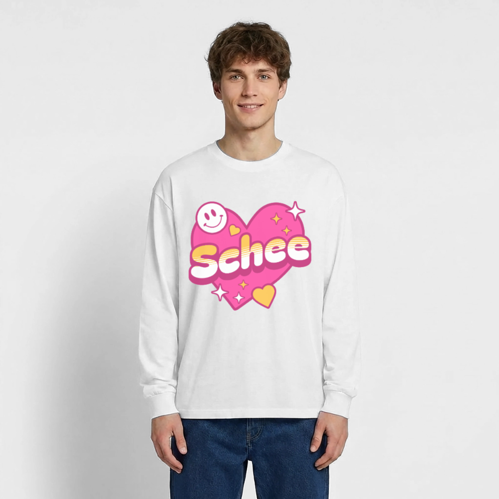 Schnee Design – Oversized Langarmshirt - Weiß