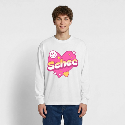 Schnee Design – Oversized Langarmshirt - Weiß