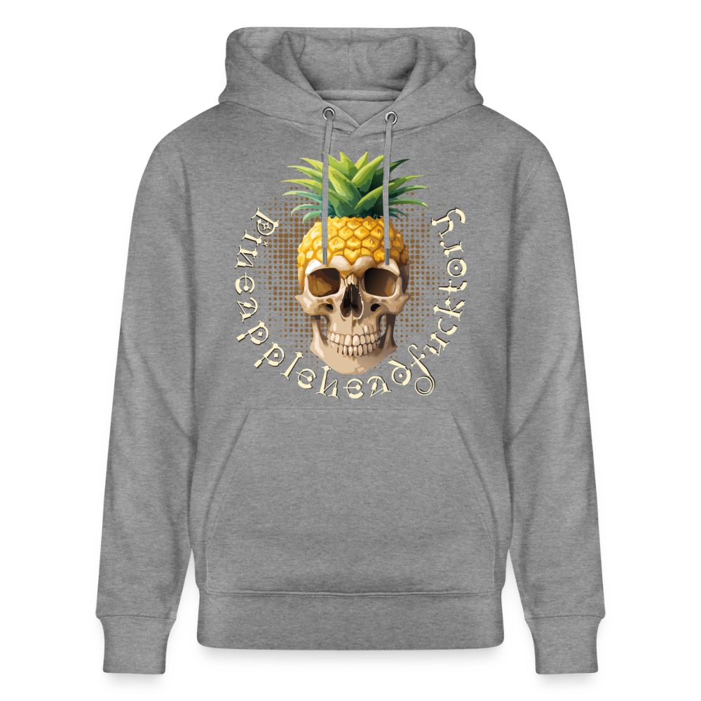 Pineapple Skull Design - Unisex Bio-Hoodie - Hellgrau marmoriert