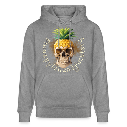 Pineapple Skull Design - Unisex Bio-Hoodie - Hellgrau marmoriert