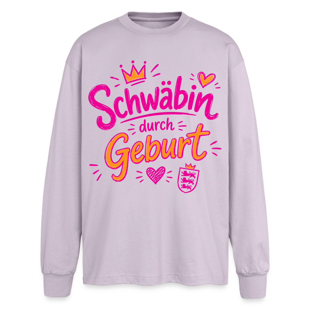 Schwäbin durch Geburt – Oversized Langarmshirt - verblasstes Lila