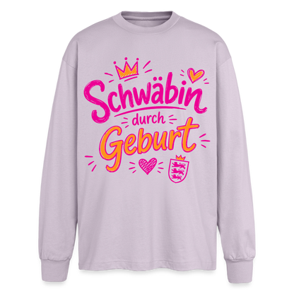 Schwäbin durch Geburt – Oversized Langarmshirt - verblasstes Lila