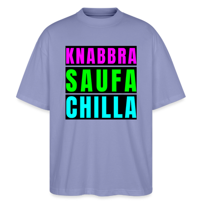 Knabbra Saufa Chilla Design – Oversized Unisex Bio T-Shirt - Violett