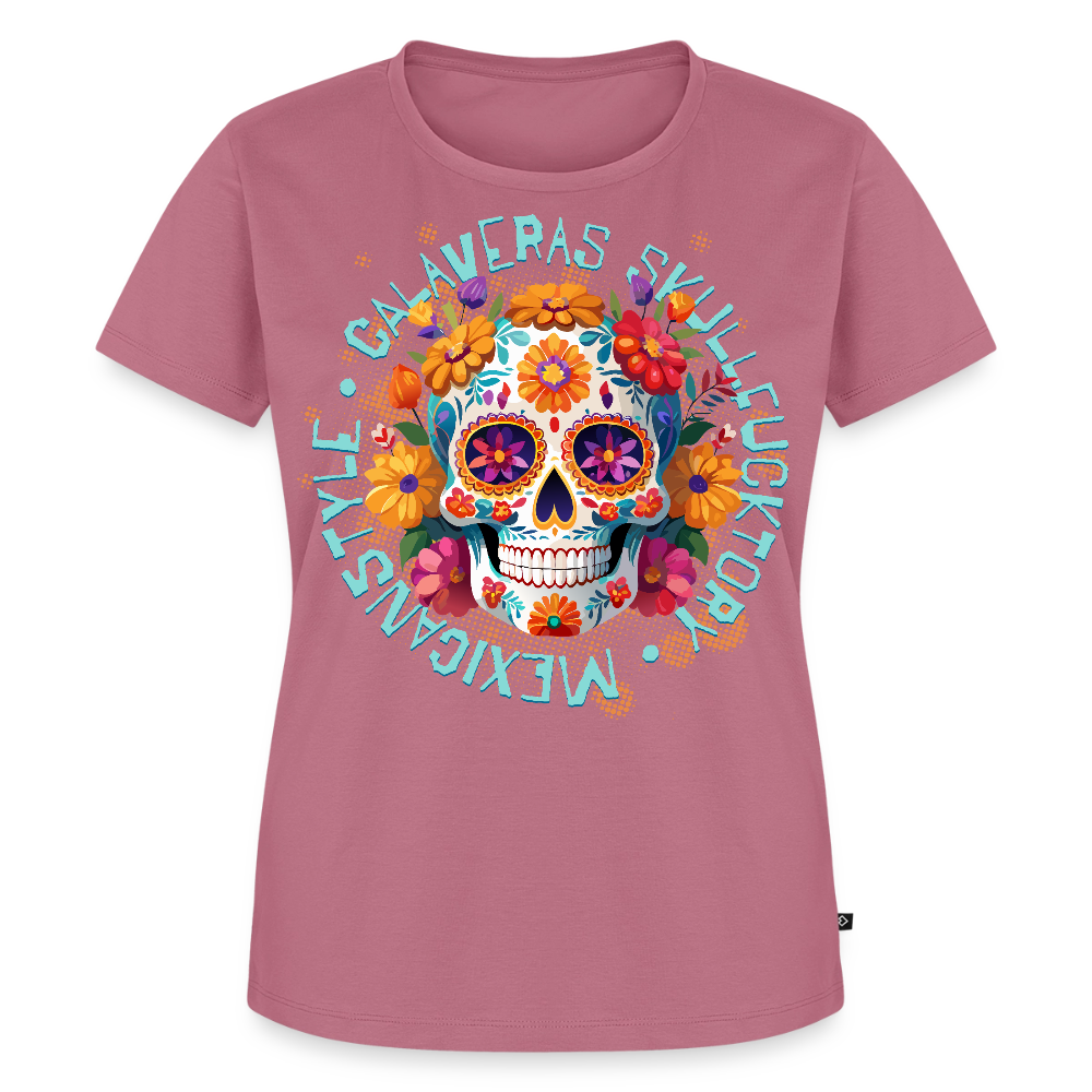 Sugar Skull Blumen Design – Frauen Premium T-Shirt - Mauve