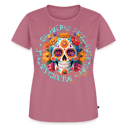 Sugar Skull Blumen Design – Frauen Premium T-Shirt - Mauve