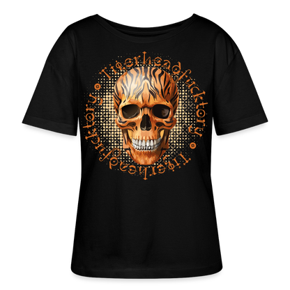 Tiger Skull Design – Rundhals Frauen Bio-T-Shirt - Schwarz