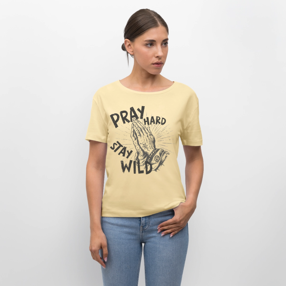 Play Hard Design –  Rundhals Frauen Bio-T-Shirt - Creme