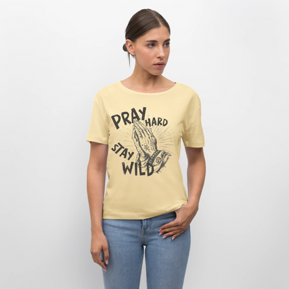 Play Hard Design –  Rundhals Frauen Bio-T-Shirt - Creme